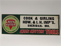 Vintage Keen Kutter Embossed Tin Advertising Sign