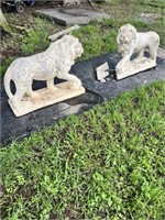 Pair of 24" x 30" concrete lions- will have to