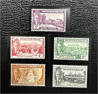 (5) Lot of 1951 British Montserrat Stamps MLH/MNH