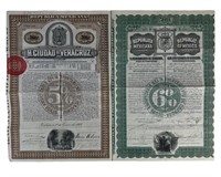 Mexico 1907 & 1904 Loand Bonds/ Certifictaes