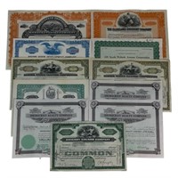 Vintage Various Common Stock Certificates