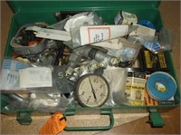 Metal box of plumbing fittings & misc.