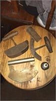 Vintage utensils w bue pot