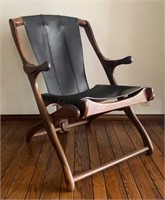 Unique Rosewood & Leather Arm Chair