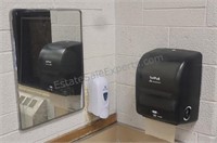 Soap and towel dispensers and mirror. Buyer must
