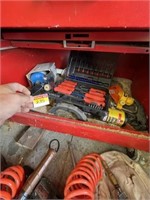 Contents in bottom of toolbox - torch kit, misc.