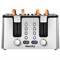 B650  Mecity 4 Slice Toaster, Stainless Steel, 150