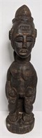 23" Wood African Tribal Statue of Seated Male
