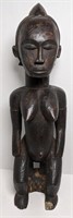 27" Wood African Fertility Statue of Seated