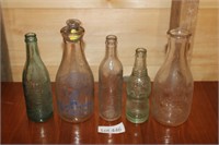 (5) Vintage MD Glass Milk Bottles