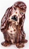 Vintage Ceramic Crying Basset Hound Lamp