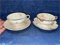 (2) Haviland Limoges cups & saucers