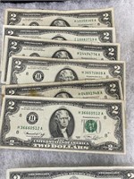 6- 1976 2 dollar bills