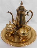 Gold plated tea service set