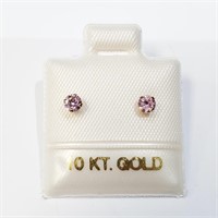 $160 14K  Pink Cz Earrings