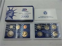 2000 US Mint proof set coins