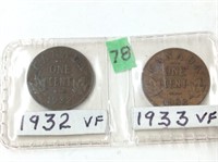 1932 +33 Vf Pennies