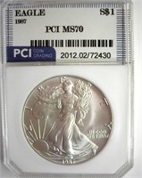 1987 Silver Eagle MS70 LISTS $1100