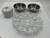 Egg plate vintage bowls