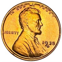 1935-D Lincoln Wheat Penny UNC RED