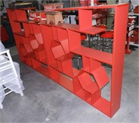 Lot #2198 - (2) red wooden compartmentalized