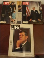 3 LIFE magazines November - December 1963