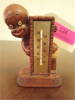 Black Americana thermometer 1949 5.5" tall