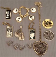 Group of 1964 Beatles jewelry including charm