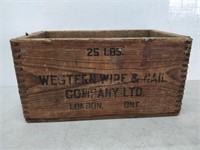 western wire & nail company ltd. Wooden box
