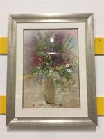Framed Floral Art Piece