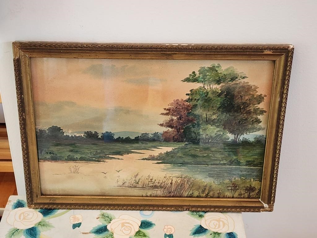 Vintage Painting In Old Frame