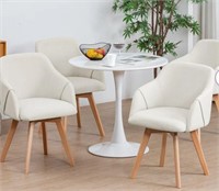 Fegan Swivel Linen Upholstered Back Side Chairs 2
