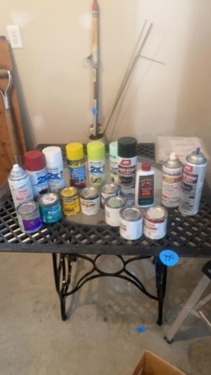 SPRAY PAINTS , ENAMEL AND MISC GARAGE