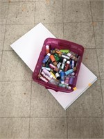 3cnt Canvas & Bin of Painting Supplies