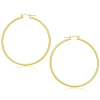 14K Gold Polished Hoop Earrings 55mm