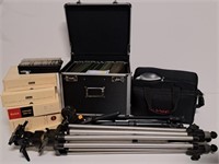 Portable Projector W/Case, Tripods, Carousel Trays