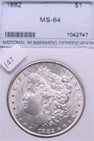 1882 NNC MS64 MORGAN DOLLAR