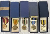 Lot of 5 US Military Medals