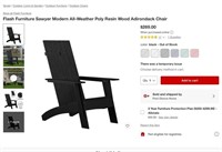 B4025  Flash Furniture Adirondack Chair, Black