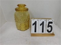 Vintage Federal Amber Glass Canister