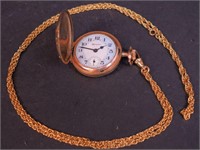 A woman's hunter-case pocket watch with