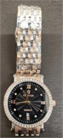 New Croton CN307523TTBK 2 Tone Watch w/