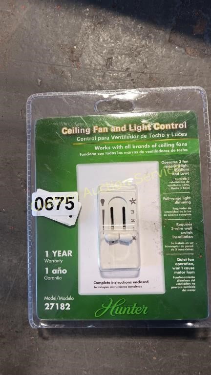 CEILING FAN AND LIGHT CONTROL