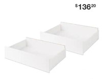 White Storage Drawers on Wheels - Set of 2 (Queen