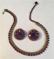 WEISS NECKLACE AND EARRINGS RHINESTONE