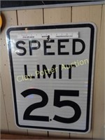 Metal SPEED LIMIT 25 Traffic Sign