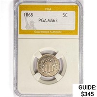 1868 Seated Liberty Nickel PGA MS63