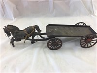 Horse & wagon cast iron toy