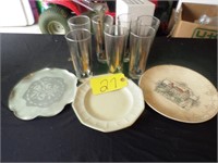 OLD GLASSES & PLATTERS