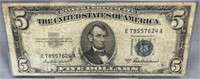 Silver Certificate Five Dollar Blue Stamp: 1953-A